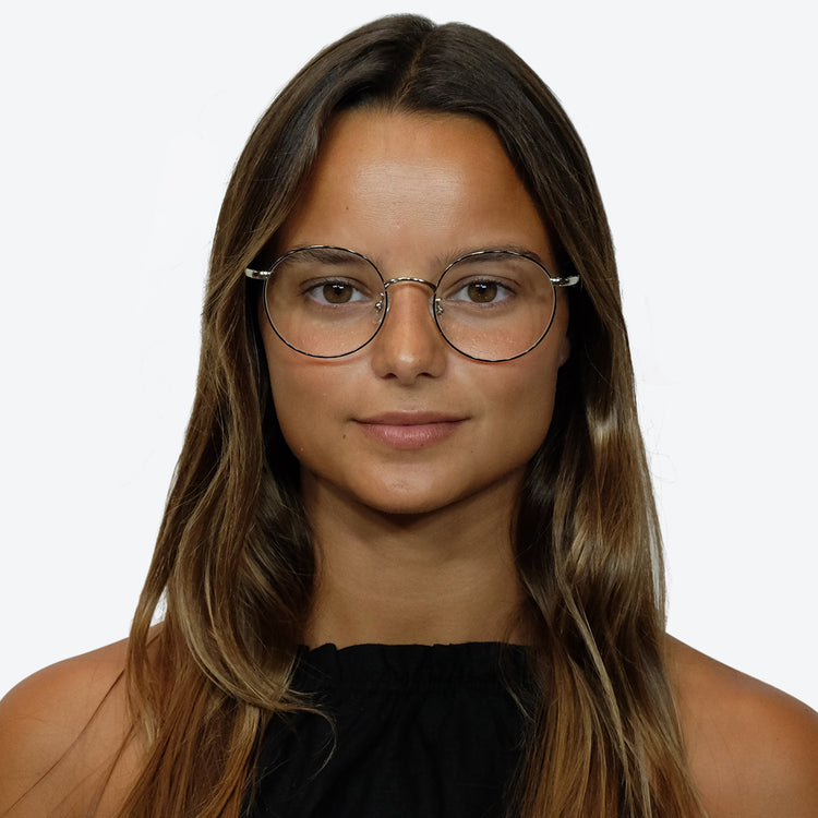 Environmentally friendly glasses in Silver and Black / Blue Light