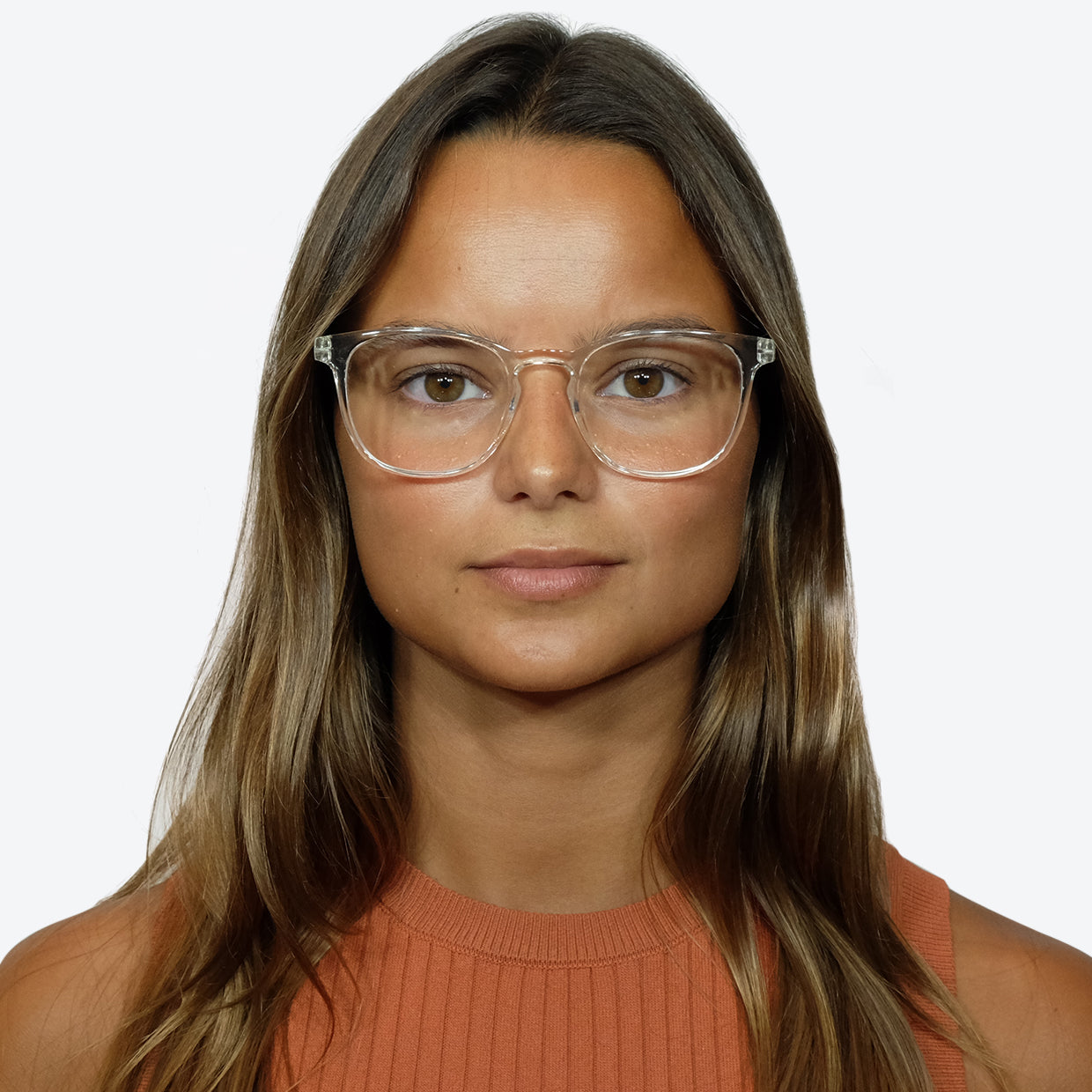 Fashionable Glasses in Transparent / Blue Light