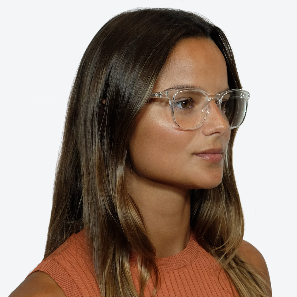 Fashionable Glasses in Transparent / Blue Light