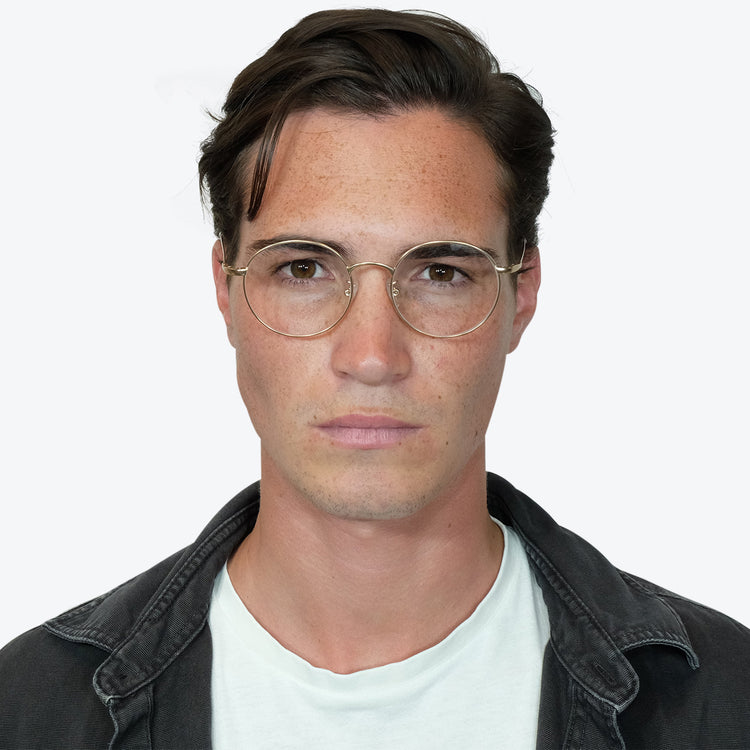 Environmentally friendly glasses in Gold / Blue Light