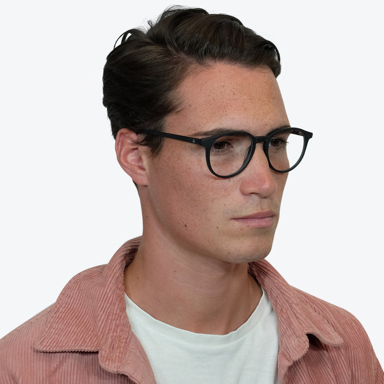 Eco Friendly Glasses in Matte Black / Blue Light