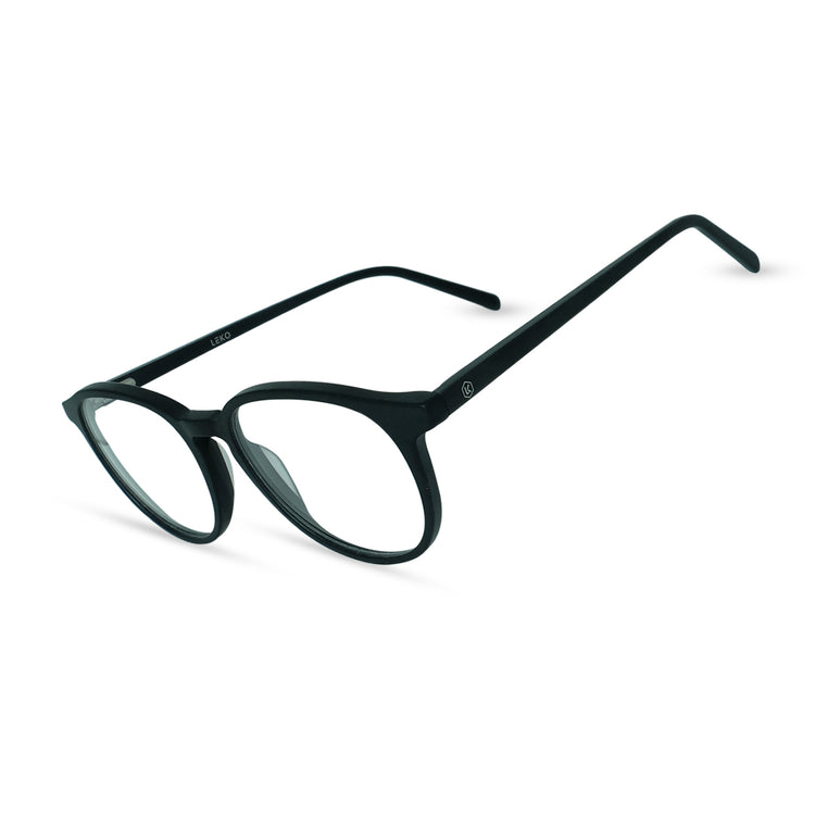 Eco Friendly Glasses in Matte Black / Blue Light