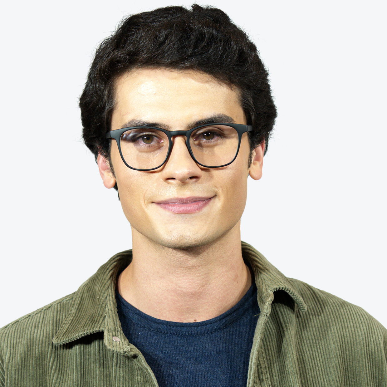 Fashionable Glasses in Black / Blue Light