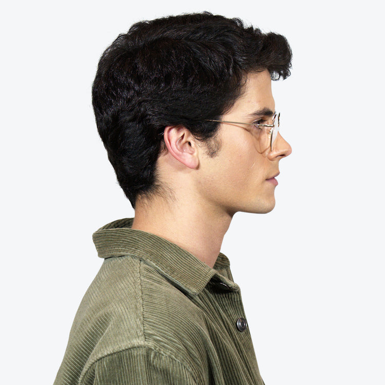 Environmentally friendly glasses in Gold and Black / Blue Light