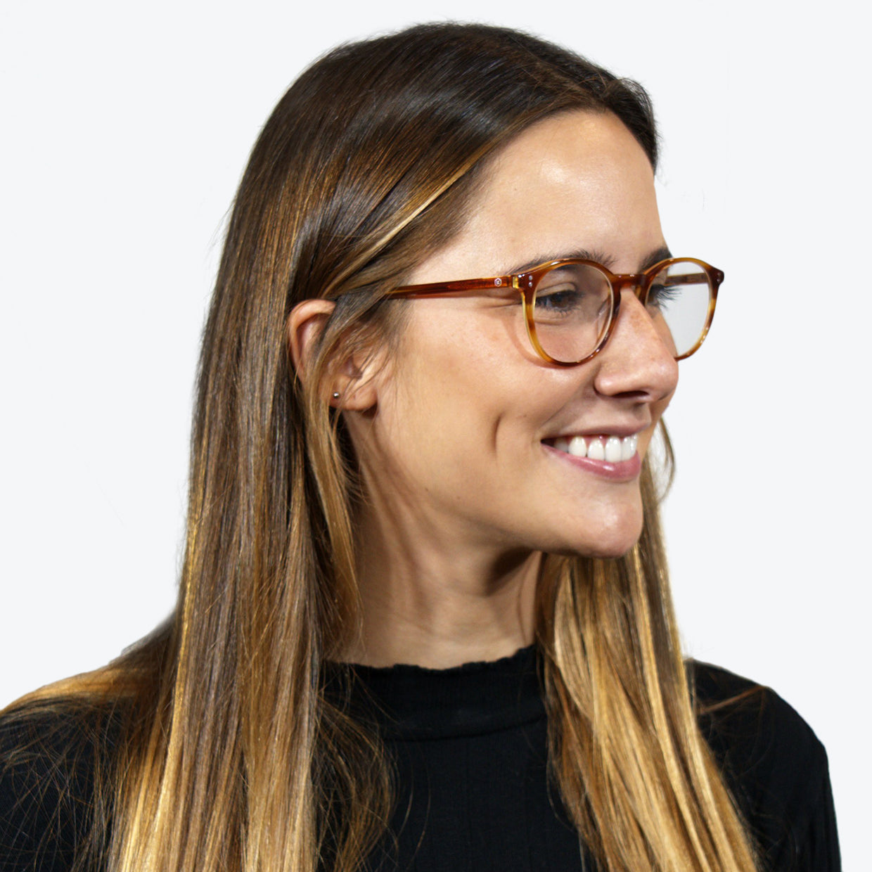 Premium Light Brown Acetate Material / Blue Light